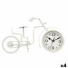 Reloj De Mesa Bicicleta Blanco Metal 33 X 21 X 4 Cm (4 Unidades)