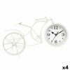 Reloj De Mesa Bicicleta Blanco Metal 40 X 19,5 X 7 Cm (4 Unidades)