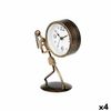 Reloj De Mesa Bronce Metal 15 X 23 X 10 Cm (4 Unidades)