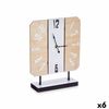 Reloj De Mesa Blanco Metal Madera Mdf 22 X 28 X 7 Cm (6 Unidades)