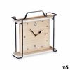 Reloj De Mesa Negro Metal Madera Mdf 23 X 21 X 7 Cm (6 Unidades)