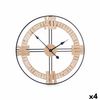 Reloj De Pared Negro Metal Madera Mdf 60 X 60 X 5 Cm (4 Unidades)