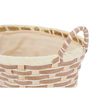 Cesta Multiusos Con Asas Ovalada Trenzada Natural Metal Tela 30 X 14 X 21 Cm (24 Unidades)