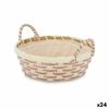 Cesta Multiusos Con Asas Redonda Trenzada Natural Metal Tela 26,5 X 12,5 X 23 Cm (24 Unidades)