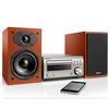 Denon Dm-41 Plata Y Madera/ Sistema Hi-fi Con Cd/ Bluetooth/ Sintonizador Fm/am