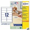 Etiquetas Para Impresora Avery L4743rev Blanco 25 Hojas 99,1 X 42,3 Mm (5 Unidades)