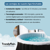 Spa Inflable De 6 -seater - Cleverspa Turin Model - Filtro Y Lona Incluidos | Diámetro 208 Cm | Relajante Y Elegante | Trendyflair