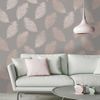 Papel Pintado Fawning Feather Gris Y Oro Rosa Dutch Wallcoverings