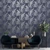 Papel Pintado Pavo Real Azul Marino Y Plateado Dutch Wallcoverings