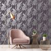 Papel Pintado Pavo Real Morado Y Plateado Dutch Wallcoverings