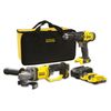 Stanley Combo Kit V20 Li-ion 18v: Taladro Percutor Sfmcd711 + Mini-amoladora Sfmcg400 Con 2 Baterías Li-ion 2ah Y Bolsa De Transporte