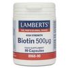 Biotina 500 Μg Lamberts, 90 Capsules