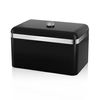 Retro Panera De Mesa Para Guardar Pan, Bollería, 18l, Diseño Vintage, Bread Bin Caja Metal Negro  Swan Swka1010bn