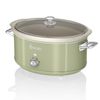 Retro Olla Cocción Lenta, 6,5l, Recipiente Extraíble Antiadherente Cerámica Libre Pfoa, Vintage Verde 320w Swan Sf17031gn