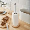 Nordic Porta Rollos Papel Cocina, Eje Acero Al Carbono Base Bambú, Diseño Moderno, Alta Calidad Blanco  Swan Nordic