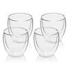 Juego 4 Vasos Café Cristal Doble Pared De Borosilicato 100ml, Set Vasos Bebida Caliente / Fría Transparente  Swan Swka54010n