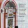 Tocadiscos Retro Años 50 Jukebox Vintage Para Cd, Usb Con Radio Pantalla Lcd