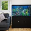 Pecera Acuario Completo 300l Mueble Negro 300w Vision 180º Y Luz Led