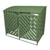 Doble Cobertizo Contenedor De Basura Madera Verde Salvia Almacenamiento Exterior