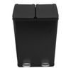 Cubo De Basura Con Pedal  Doble 2x30l Reciclaje, Negro