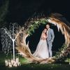 Arco De Boda Dorado Círculo Y Sauce Llorón Con Luces Led Árbol Iluminado Decoración