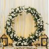 Arco De Boda Dorado Círculo Y Sauce Llorón Con Luces Led Árbol Iluminado Decoración