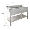 Fregadero De Cocina De 1 Seno Comercial Acero Inox Con Escurridor Derecha