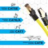 Cable De Ethernet 1.5m Cat8 - Ancho De Banda Hasta 2ghz/2000mhz - Color Amarillo - Duronic Yw 1.5m Cat8