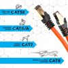 Cable De Ethernet 2m Cat8 - Trenzado Interno Y Rj45 - Ancho De Banda 2ghz - Color Naranja - Duronic Oe 2m Cat8