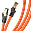 Cable De Ethernet 3m Cat8 - Trenzado Interno Y Rj45 - Ancho De Banda 2ghz - Color Naranja - Duronic Oe 3m Cat8