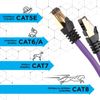 Cable De Ethernet 5m Cat8 - Trenzado Interno Y Rj45 - Ancho De Banda 2ghz - Color Morado - Duronic Pe 5m Cat8
