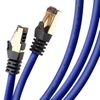 Cable De Ethernet  3m Cat8 - Ancho De Banda 2ghz - Color Azul Y Acabado Oro - Duronic Be 3m Cat8