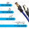 Cable De Ethernet  3m Cat8 - Ancho De Banda 2ghz - Color Azul Y Acabado Oro - Duronic Be 3m Cat8