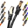 Cable Ethernet Trenzado De Pares - Conector Rj45 2ghz Amarillo Acabado Oro - Duronic Bk 1m Cat8