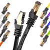 Cable Ethernet Trenzado De Pares - Conector Rj45 2ghz Amarillo Acabado Oro - Duronic Bk 1.5m Cat8