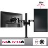 Soporte 2 Monitores 13" 27" Pulgadas Doble Brazo 8kg Máx Altura Ajustable - Duronic Dm352 Bk