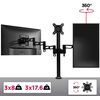 Soporte 3 Monitores 13" 22" Pulgadas 8kg Máx Altura Ajustable Giratorio - Duronic Dm353