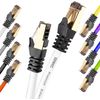 Cable Ethernet Trenzado De Pares - Conector Rj45 2ghz Amarillo Acabado Oro - Duronic We 0.5m Cat8