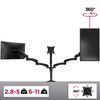 Soporte 3 Monitores 15" 27" Pulgadas Doble Brazo 8kg Máx Altura Ajustable - Duronic Dm553