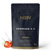 Batido De Carbohidratos Y Proteínas Vegetariano De Hsn Evomass 2.0 | Sabor Fresa 3 Kg = 30 Tomas Por Envase | Con Harina De Avena + Whey Protein + Aceite Mct | No-gmo