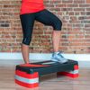 Step Para Fitness 78 Cm; Ajustable En 3 Alturas-negro Y Rojo Prisp