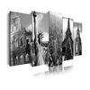 Cuadros Modernos | Lienzo Decorativo | Ciudades Nueva York Roma Paris Londres| 5 Piezas 150x80cm - Dekoarte