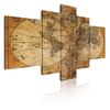 Cuadros Modernos|lienzo Decorativo|mapamundi Mapa Antiguo|5 Piezas 180x85cm Xxl - Dekoarte