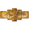 Cuadros Modernos|lienzo Decorativo|mapamundi Mapa Antiguo|5 Piezas 180x85cm Xxl - Dekoarte