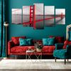 Cuadros Modernos | Lienzo Decorativo | Eeuu Golden Gate San Francisco | 5 Piezas 200 X 100 Cm Xxl - Dekoarte