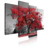 Cuadros Modernos | Lienzo Decorativo| Paisaje Árboles Rojos | 4 Piezas 120x85cm | Dekoarte