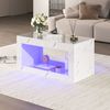 Mesa De Centro Con Led - Aglomerado - Blanco