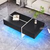 Mesa De Centro - Con Sistema De Iluminación Led Controlado Por Aplicación - Negro