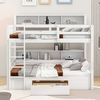 Litera Infantil 2x90x200cm - Con Un Cajón Y Compartimentos - Blanco (estructura De Cama Con Almacenaje)