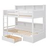 Litera Infantil 2x90x200cm - Con Un Cajón Y Compartimentos - Blanco (estructura De Cama Con Almacenaje)